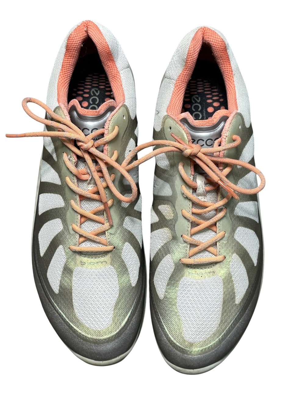 ECCO Biom Fjuel Racer Gray Peach Sneakers Size 39 (US 8/8.5)